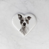 Placa Conmemorativa Cerámica con Foto, 9 cm de ancho – Porcelana en Forma de Corazón para Lápidas